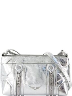 Zadig & Voltaire Metallic Silver Leather Crossbody Bag